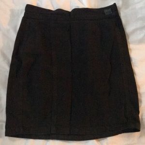 VERSACE Black Denim mini Skirt with zipper back.